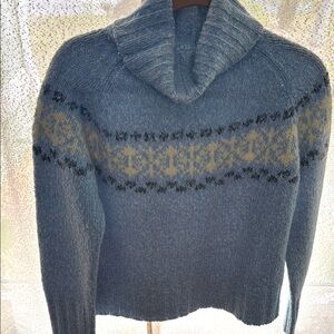 Cozy Knit light blue printed sweater